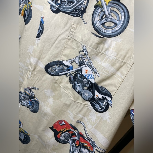 Made in Hawaii Motorcycle Hawaii Vintage Shirt With Wood Buttons - Picture 2 of 8